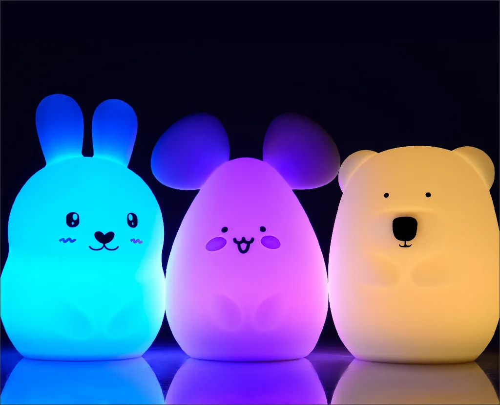 Luce Notturna Bambini, Luce Notturna Neonato Ricaricabile, 7 Colori 3 Luminosità 313096276212