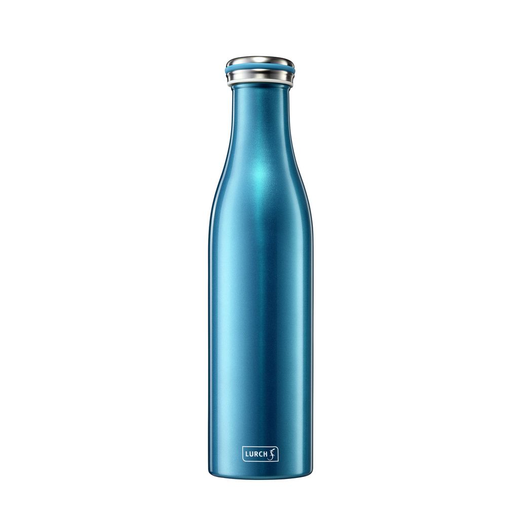 LURCH Thermo-Isolierflasche Edelstahl 0,75l wasserblau