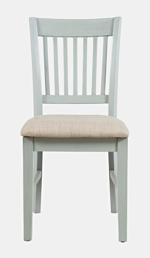 Avola AV375-370 Polsterstuhl, graumint, Creme Sitz, Holz, 46x53,5x94 cm