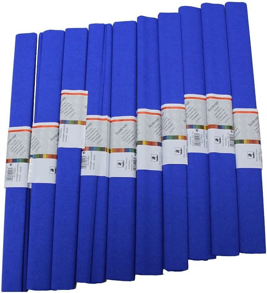 WEROLA Feinkrepp BRILLIANTBLAU 10 Rollen 50x250cm Rolle Produktbild 