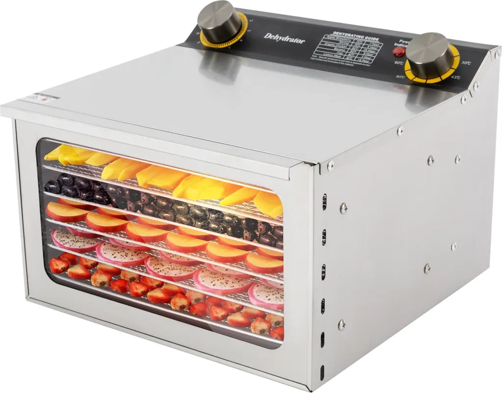 Déshydrateur Alimentaire Acier Inox avec Minuteur et Thermostat Réglable