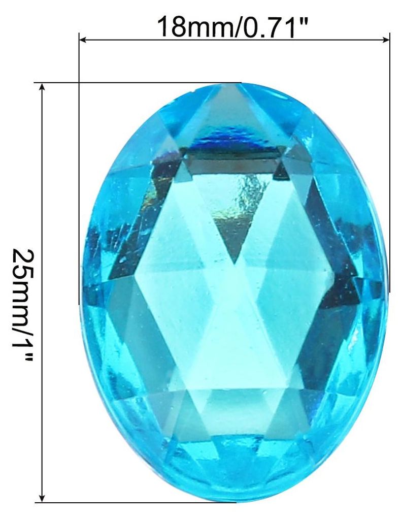 25 Stš¹ck Strasssteine Wasserblau, 25x18mm, Glitzersteine zum Basteln und Rhinestones, fš¹r DIY Basteln, Perlen, Hochzeit Party, Kostš¹me, Sc...