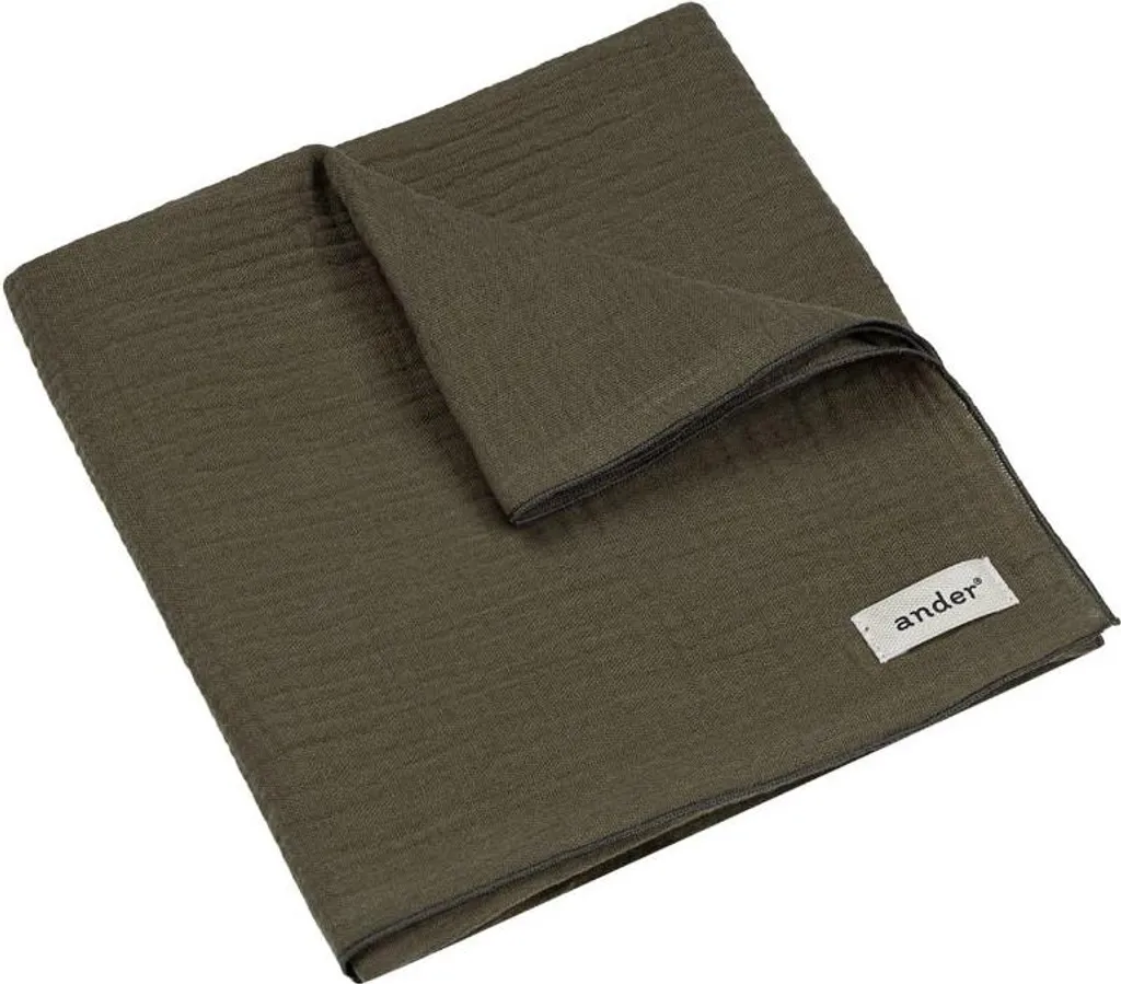 Linge à langer MATTEO KHAKI en mousseline de coton respirante et absorbante