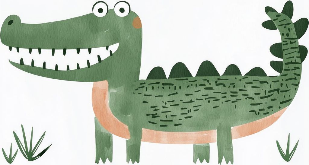 Poster 18x13cm Muster für Kinder, Mädchen und Jungen - Krokodil