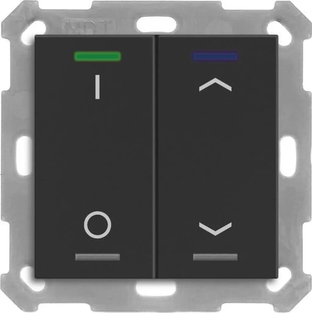 MDT BE-TAL550206.D1 Bouton-poussoir KNX Light 55 Double RGBW Noir Mat