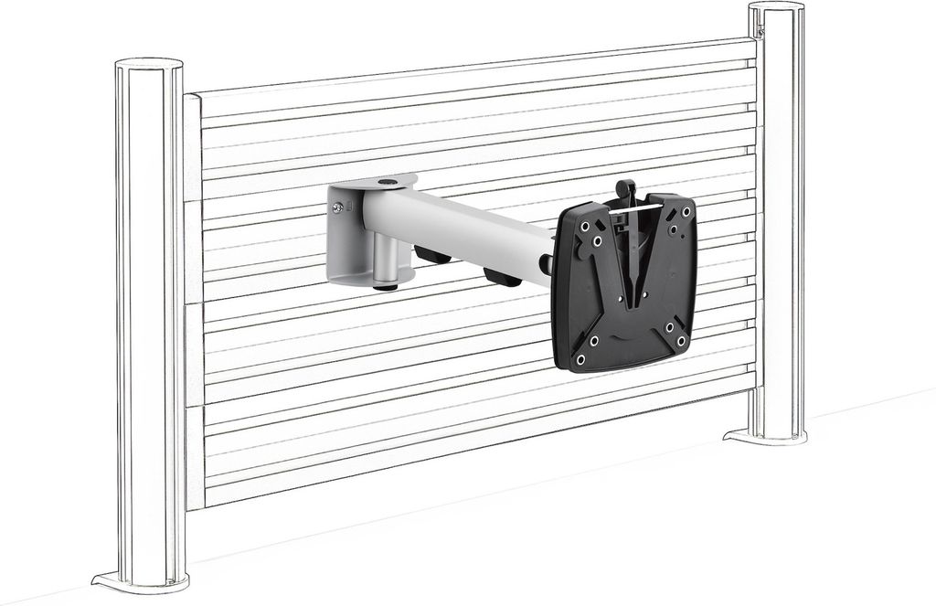 Novus TSS-Tragarm SlatWall silber-anthrazit, 1-teilig,bis 10kg