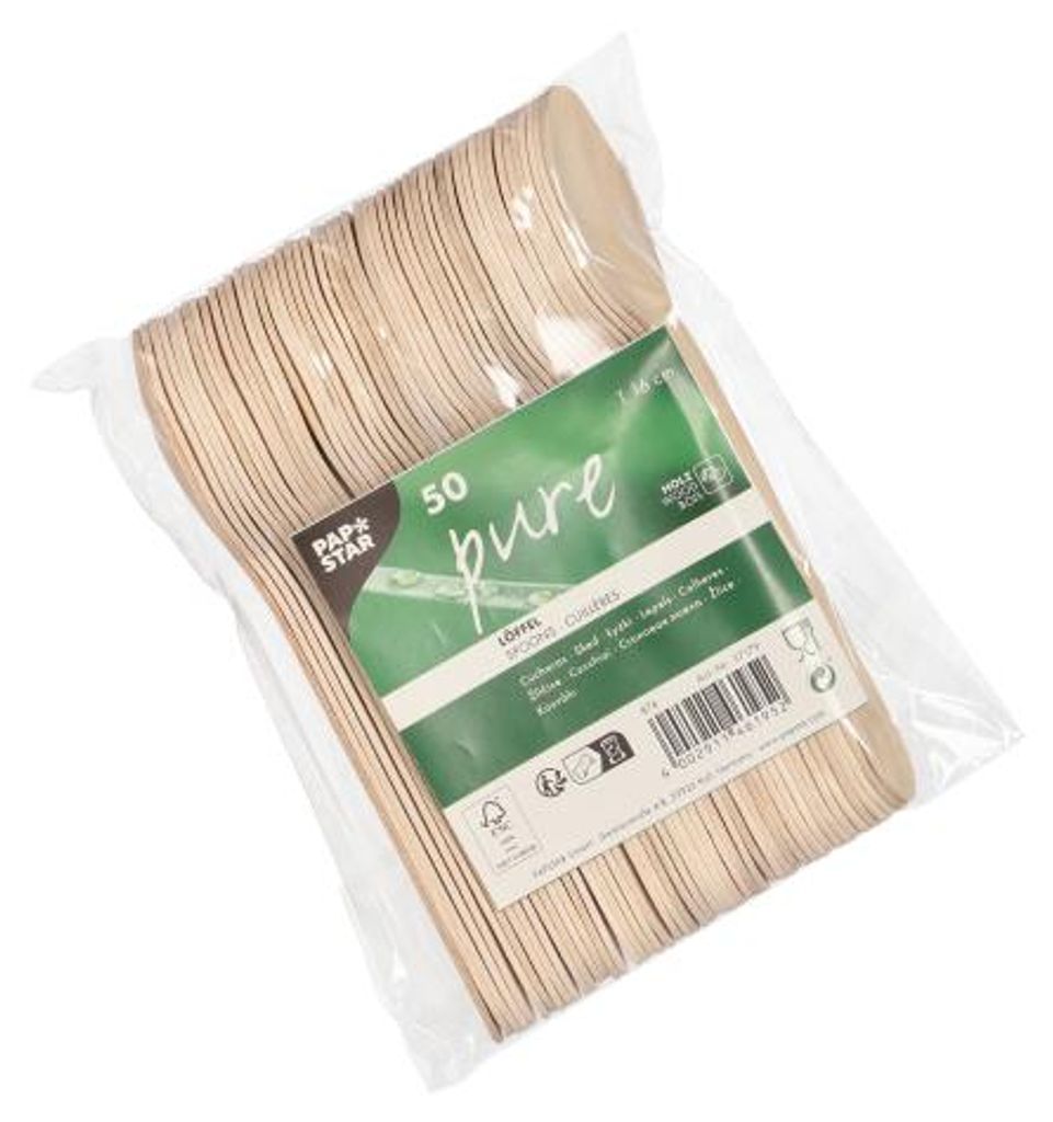 1000 Löffel Holz "pure" 16 cm Produktbild 