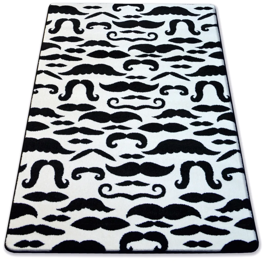 Grand tapis de salon 160x220 cm SKETCH FA67 coloris crème et blanc
