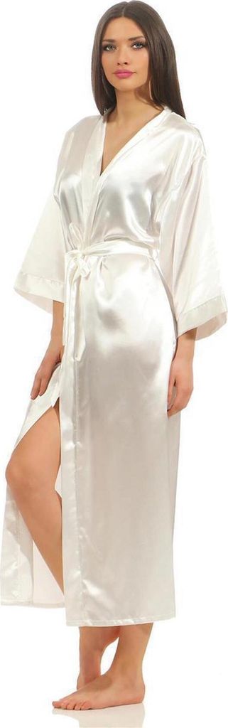 Camicia da notte kimono lunga da donna in seta, vestaglia Immagine del prodotto 