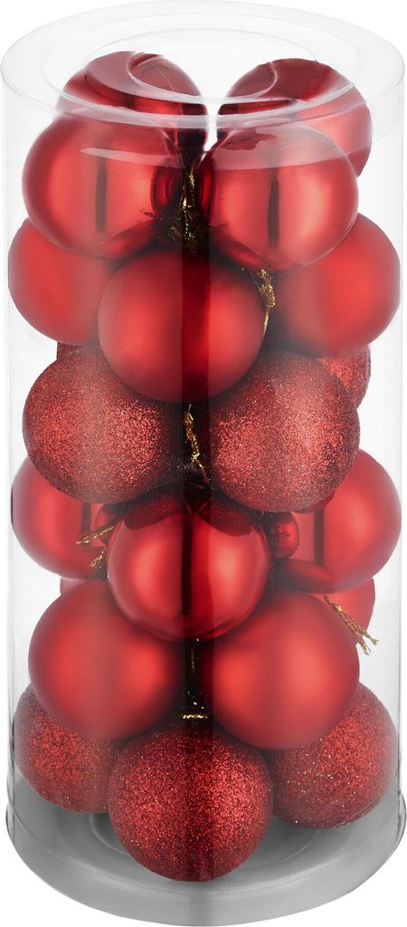 tectake® Weihnachtskugeln 24er-Set in Rot Durchmesser 4 cm Produktbild 