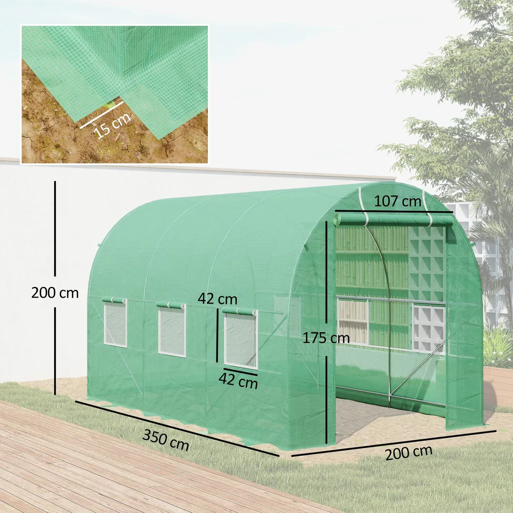 Serre anti-UV cadre aluminium verte pour protéger vos plantes du gel - 2