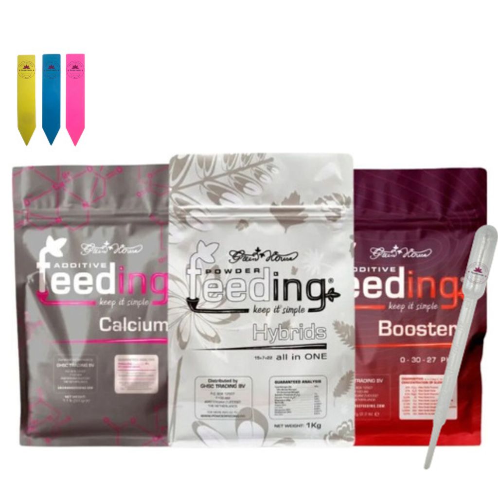 Green House Feeding Starter Set Hybrid Kit – inkl. Dosierpipette und 3 Pflanzenschilder