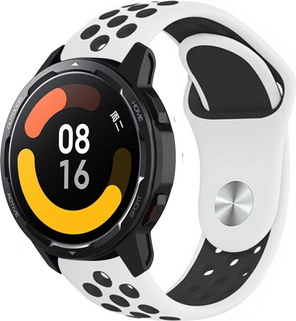Strap-it Xiaomi Watch S1 Sportarmband (Weiß/Schwarz)
