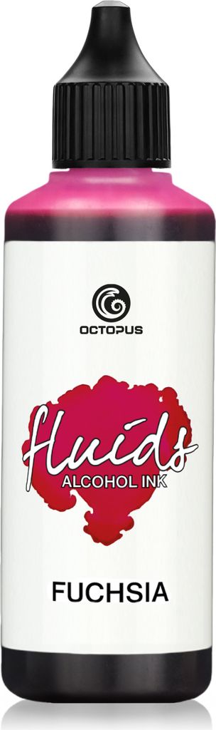 100 ml Octopus Fluids Alcohol Ink FUCHSIA, Alkoholtinte für Fluid Art und Resin, pink