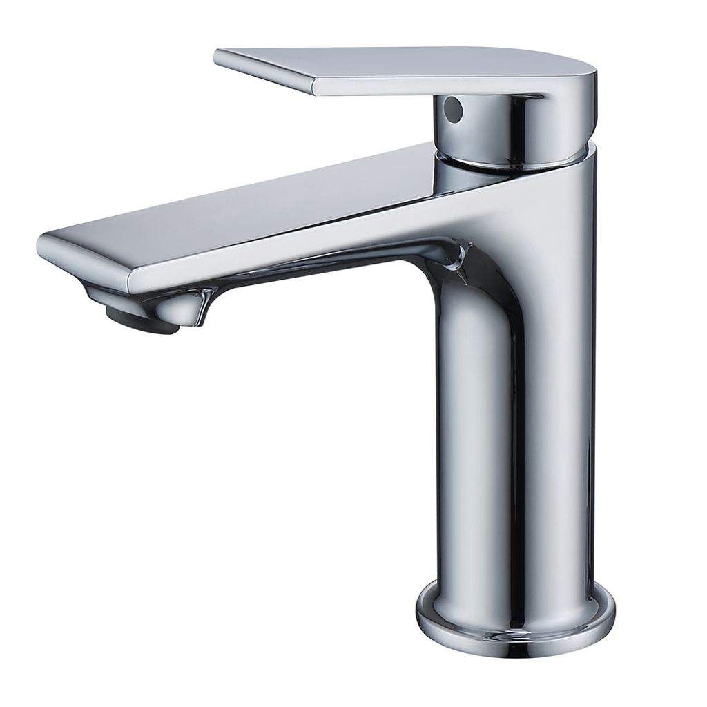 Chrom-Badezimmerarmatur mit einem Loch, Waschtischarmatur mit zwei 3/8-Zoll-Schläuchen