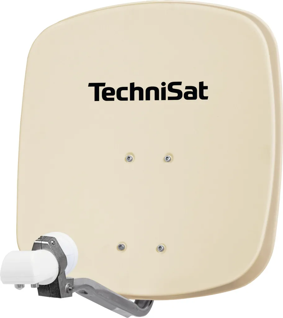 TechniSat DigiDish 45 Twin beige en aluminium avec support mural complet