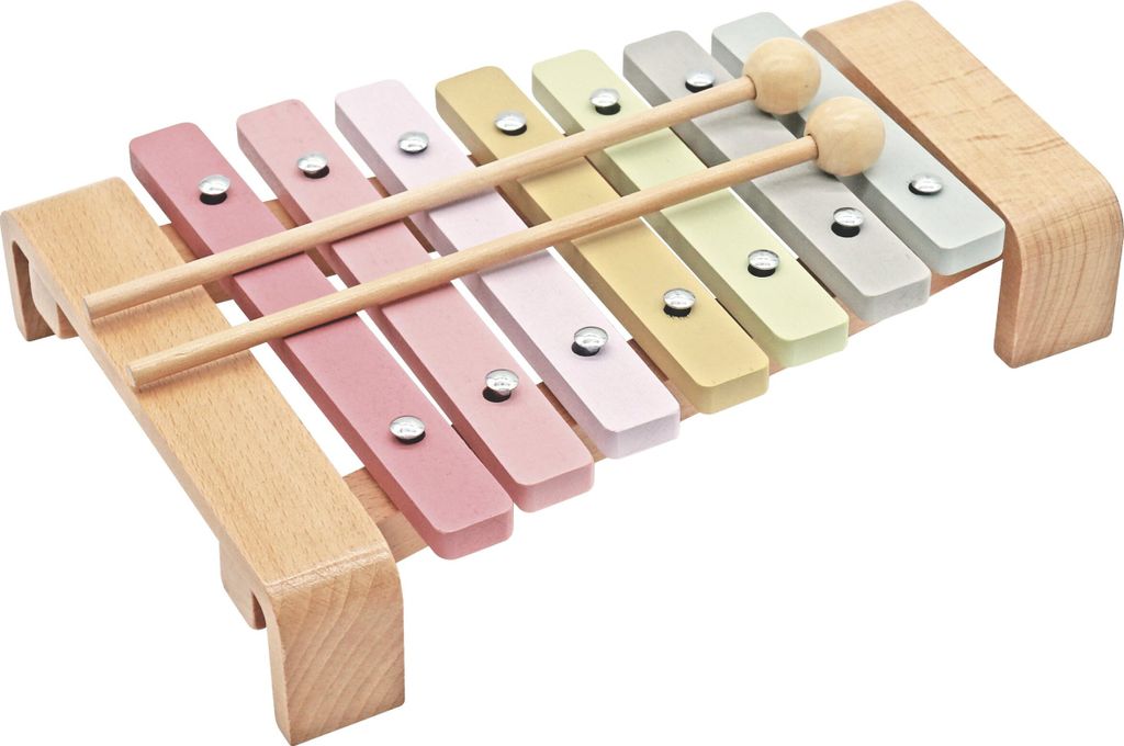 1 Set Glockenspiel / Xylophon Aus Poliertem Metall Und Buchenholz – Percussion-Instrument Für Musik, Farbe Holz