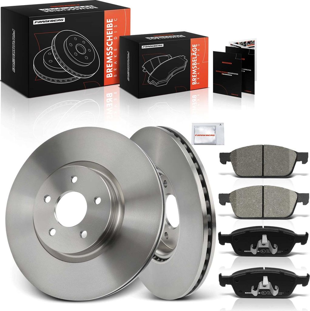 Frankberg 2x Bremsscheiben 4x Bremsbeläge Vorderachse für Ford Focus III Turnier Kuga II Tourneo Connect/Grand Connect