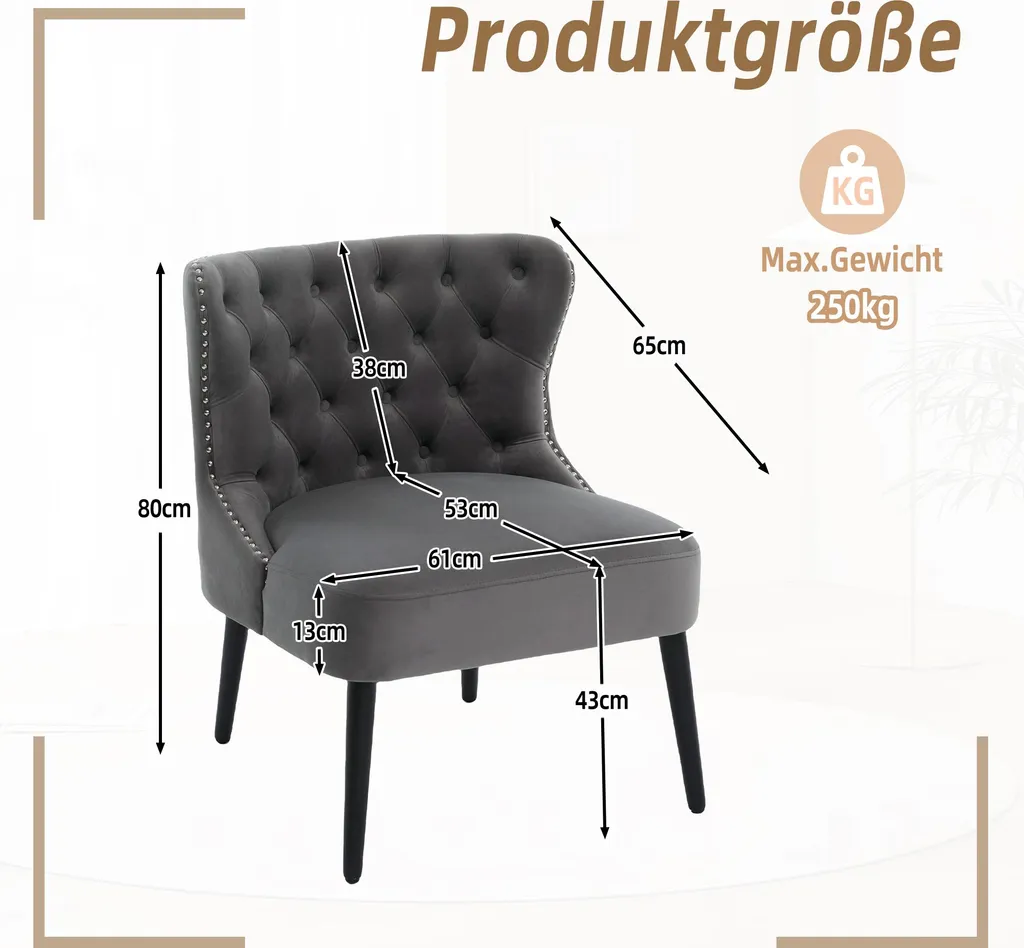 Siège d'Appoint Velours sans Bras pour Coin Lecture et Salon Moderne - 7