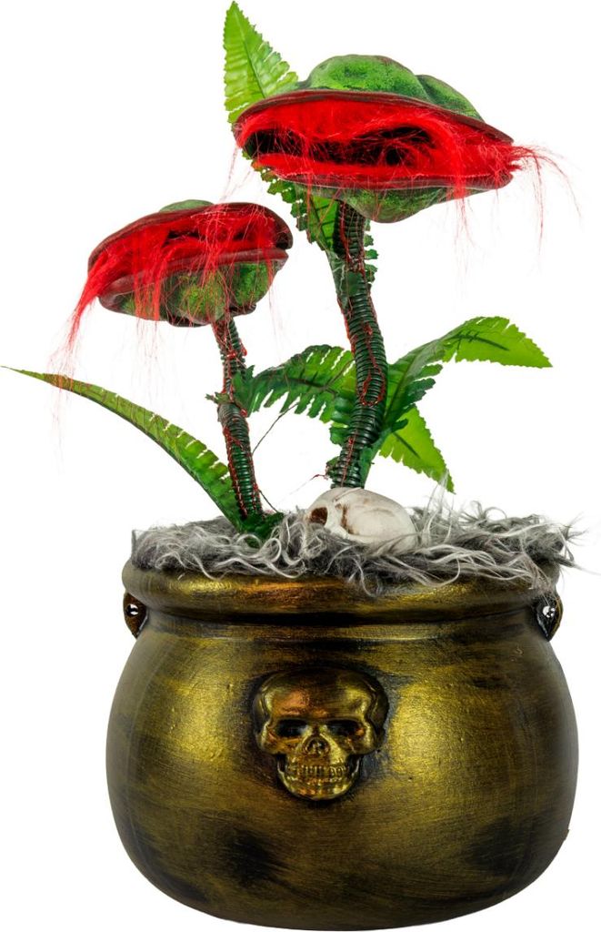 Verhexte Fleischfressende Pflanze als Deko mit Bewegung, Sound & Licht 31 cm