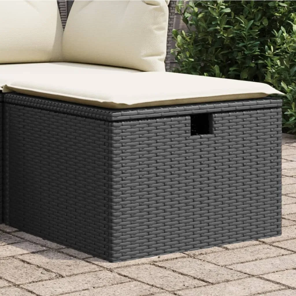 Sgabello Moderno da Esterno 55x55 cm in Poly Rattan Nero Design 2025