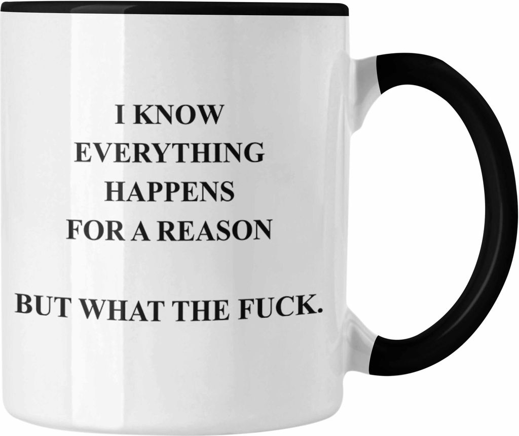 Trendation - Lustige Tasse mit Spruch für Frauen Männer Arbeit Büro Lustig Tassen Becher mit Sprüchen Kollegin Geschenk Sarkasmus WTF (Schwarz)