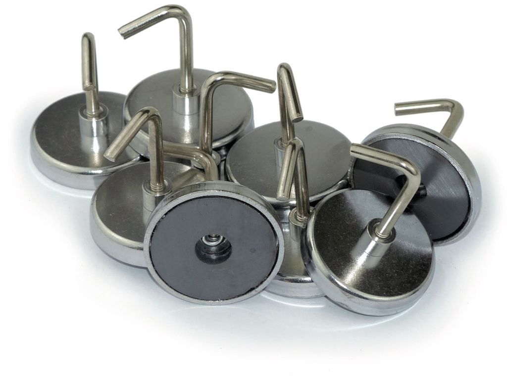 Rundmagnet-Set mit Haken 35x40 mm, 10 Stück Produktbild 