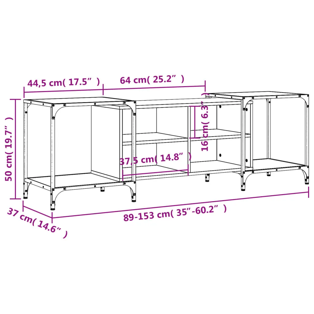 Mobile Porta TV Maison Exclusive Grigio Sonoma 153cm | Legno Robusto - 10