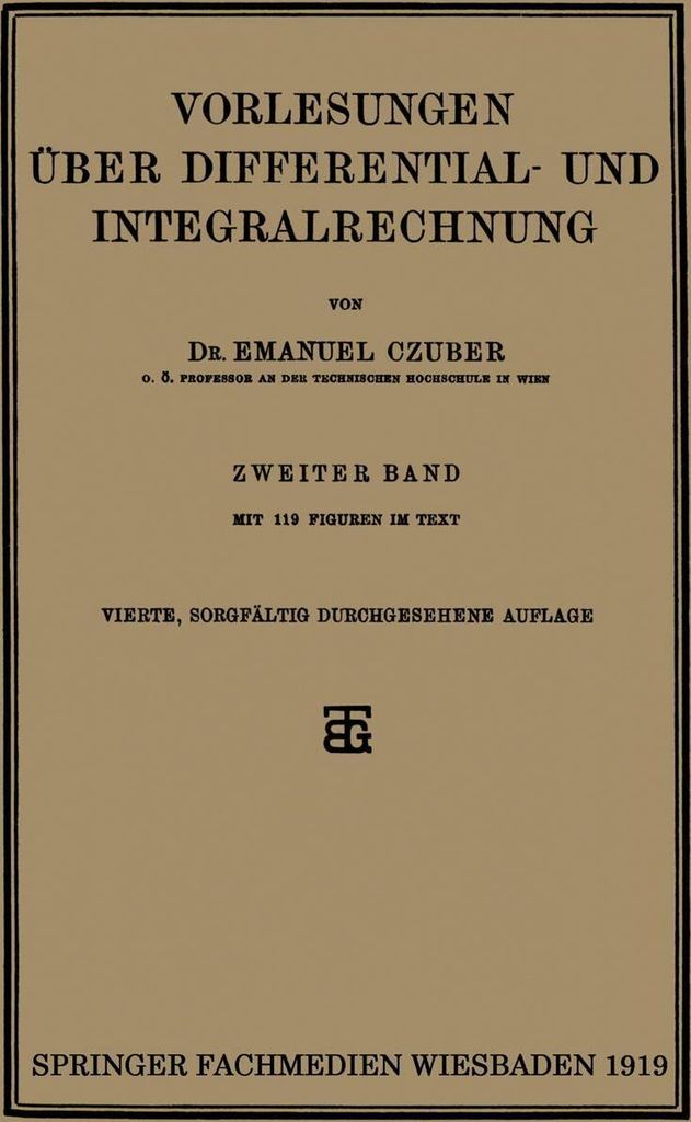 Vorlesungen Über Differential- und Integralrechnung