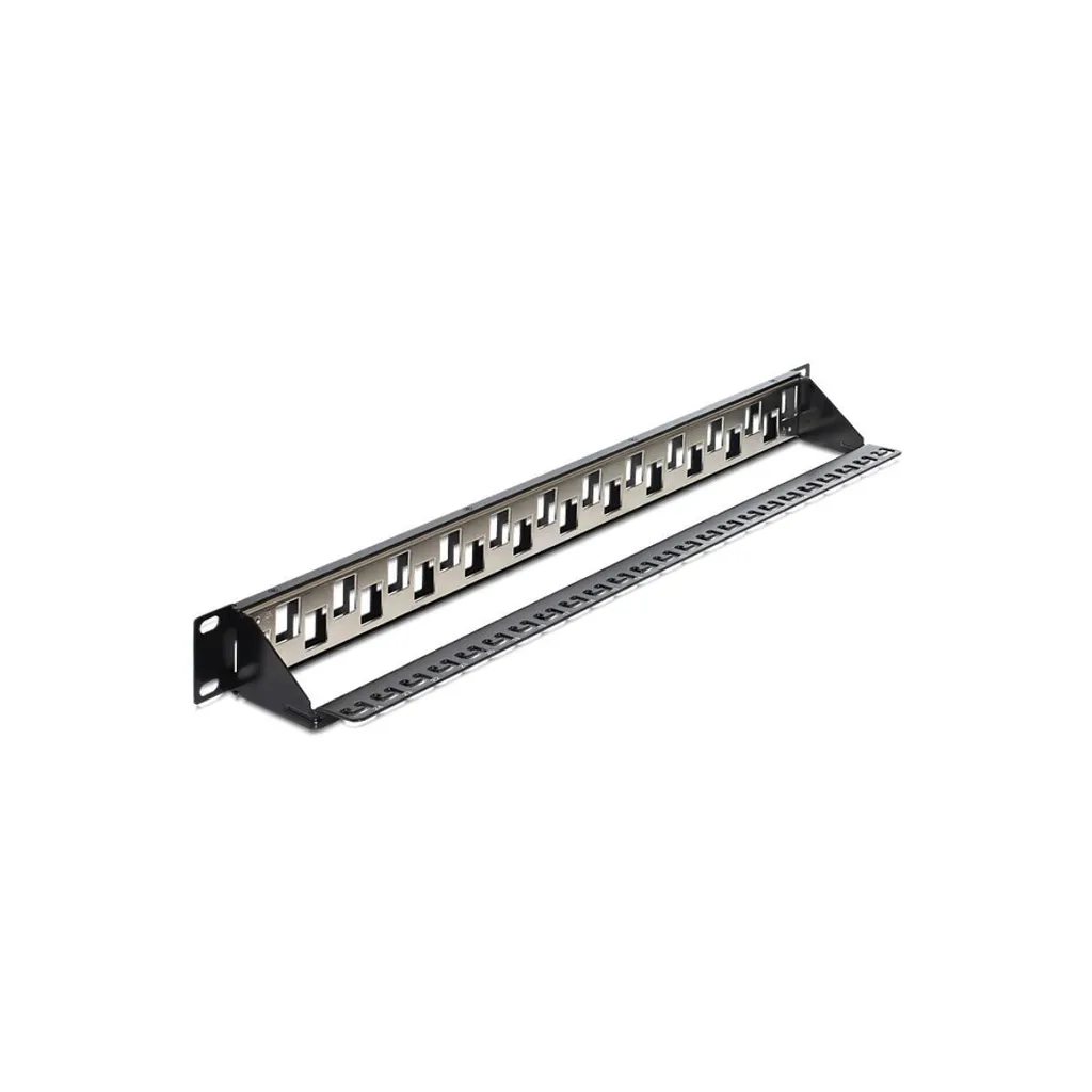 Patchpanel 24 Ports Keystone à Angles avec Barre de Gestion de Câbles
