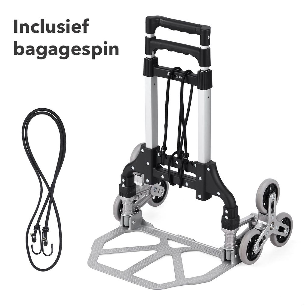 PACKAWAY Sackkarre 70 kg - faltbar - Pedalräder - Teleskopgriff - Aluminium