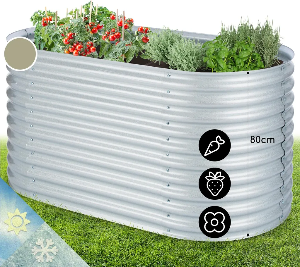 Jardinière Potager sur Pied Extérieur - Bac en Acier Grande Capacité