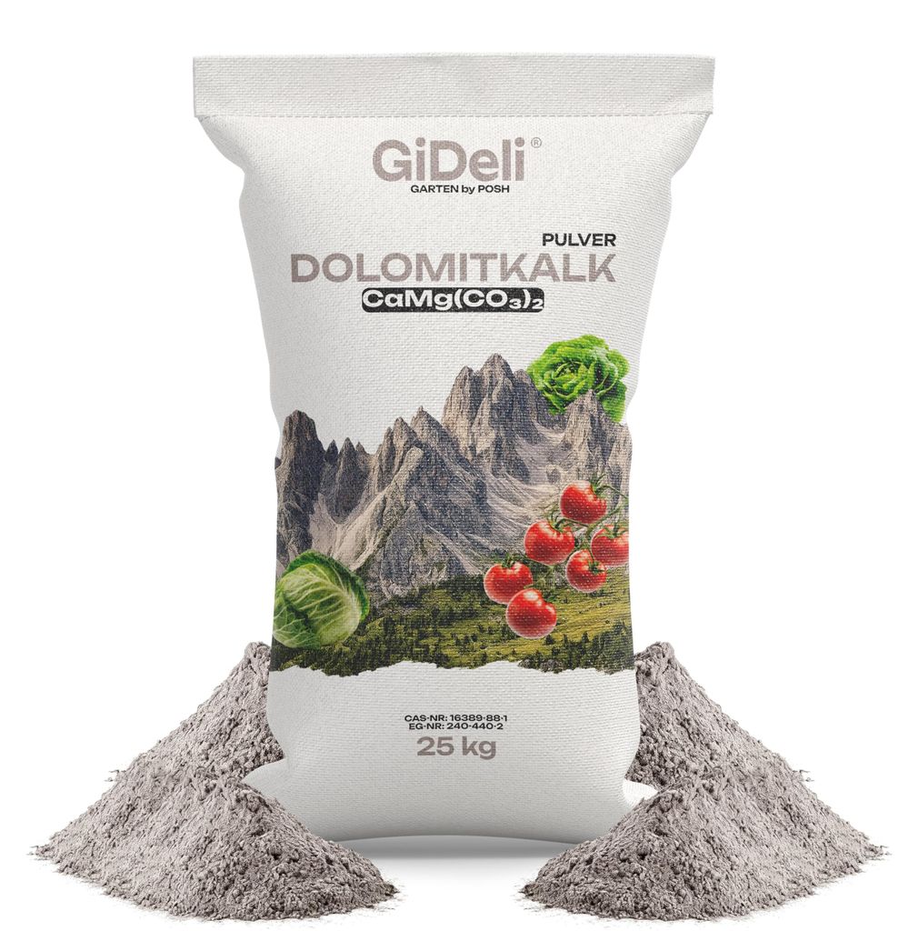 Dolomitkalk 25kg Rasenkalk Moosentferner Gartenkalk Magnesium Calcium pH GiDeli