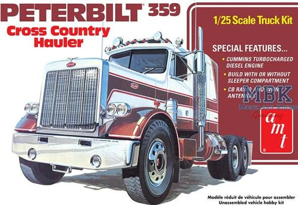 Maquette de Camion Américain Peterbilt 359 AMT 1477 à Construire