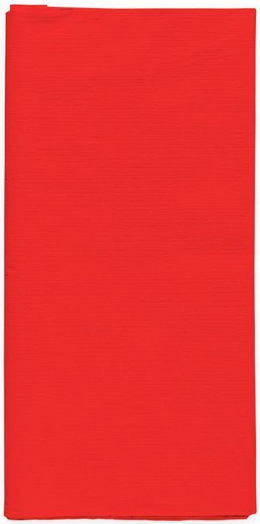 A solid red paper tablecloth.
