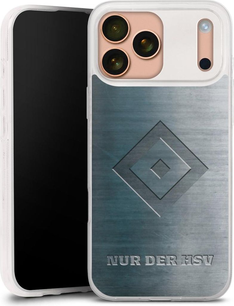 DeinDesign Slim Hülle für Apple iPhone 17 Pro Max Silikon Case Ultra Dünn Handyhülle HSV Hamburger SV Metallic Look