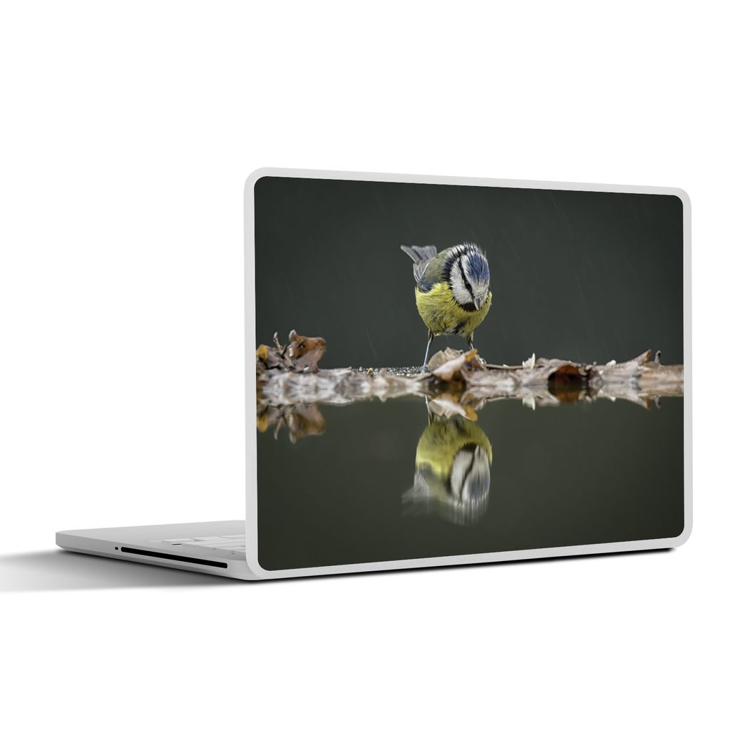 MuchoWow Laptop Aufkleber Sticker Cover Vogel - Wasser - Spiegelung 31x22.5 cm - Laptop-Deko