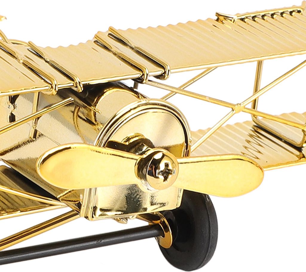 Metall Flugzeug Dekoration mittlere Größe Eisen Flugzeug Desktop-Dekoration für Haus und Büro 7111U-1301 vergoldet