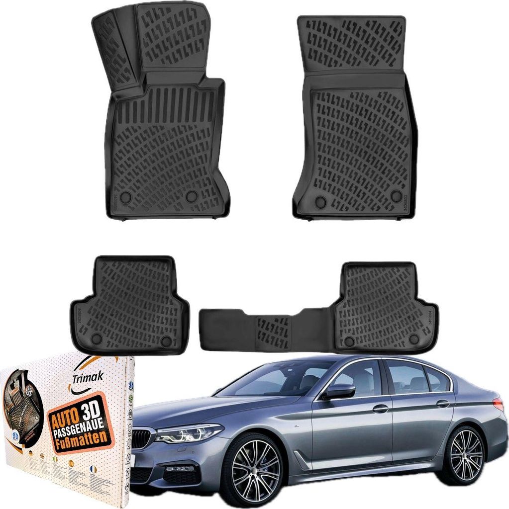 Trimak Autofußmatten kompatibel mit BMW 5ér G30 & G31 2017 - 2023 Auto Allwetter Gummimatten