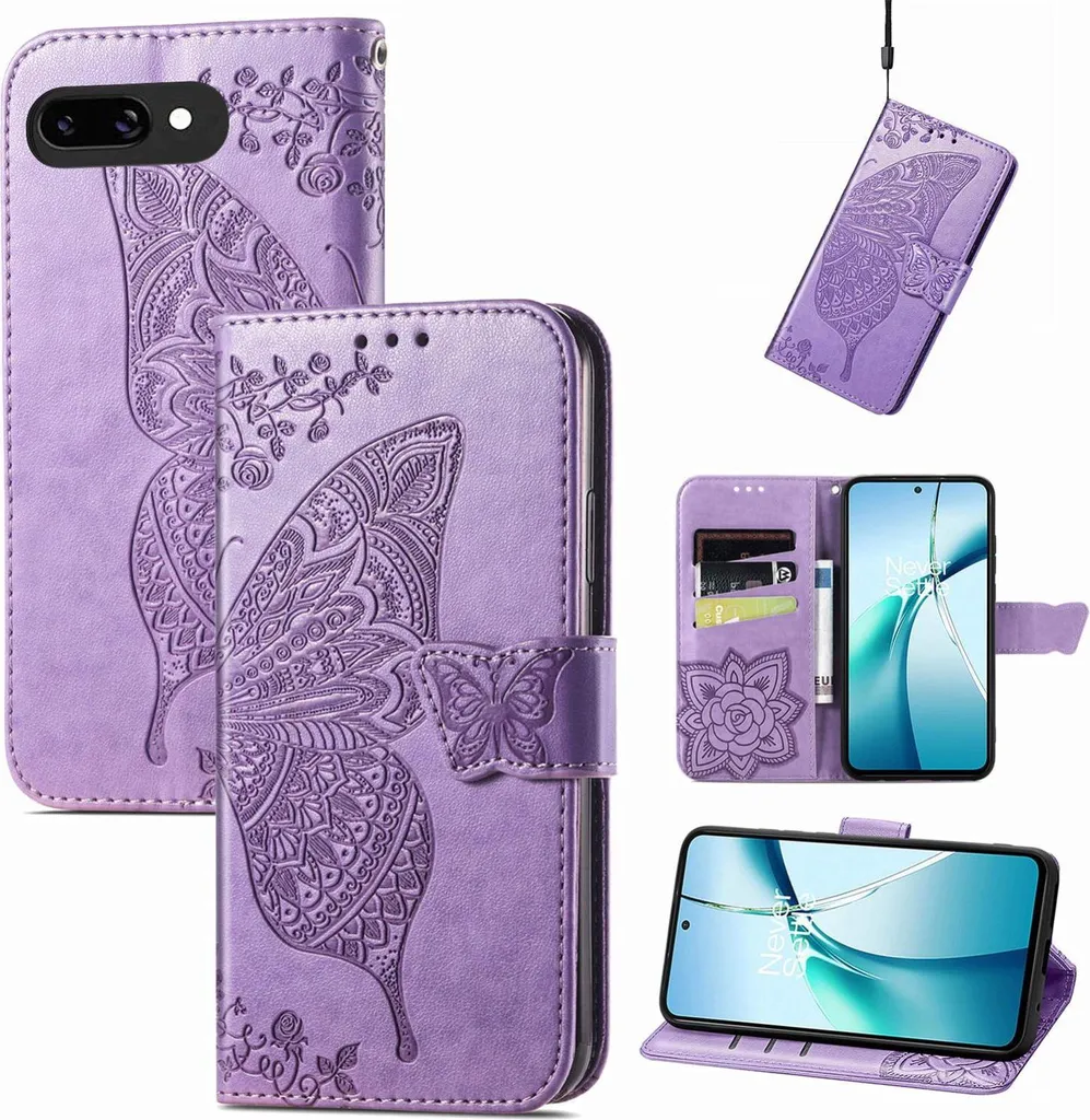 Cover Viola Chiaro Farfalla Google Pixel 9a | Custodia Elegante Donna - 1