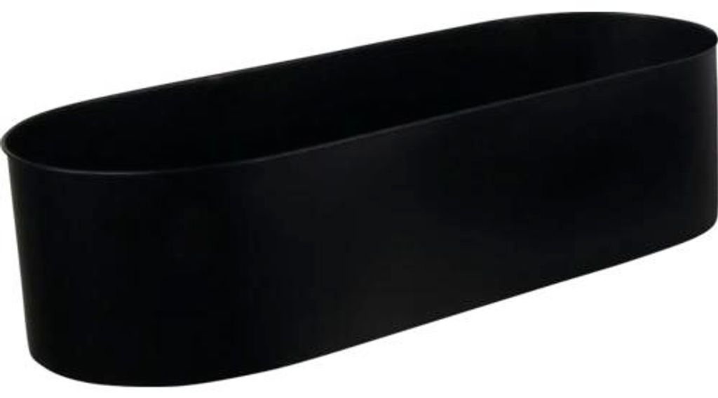 Blumenkasten Lafiora oval Metall 29 x 15,5 x 9,5 cm schwarz Produktbild 