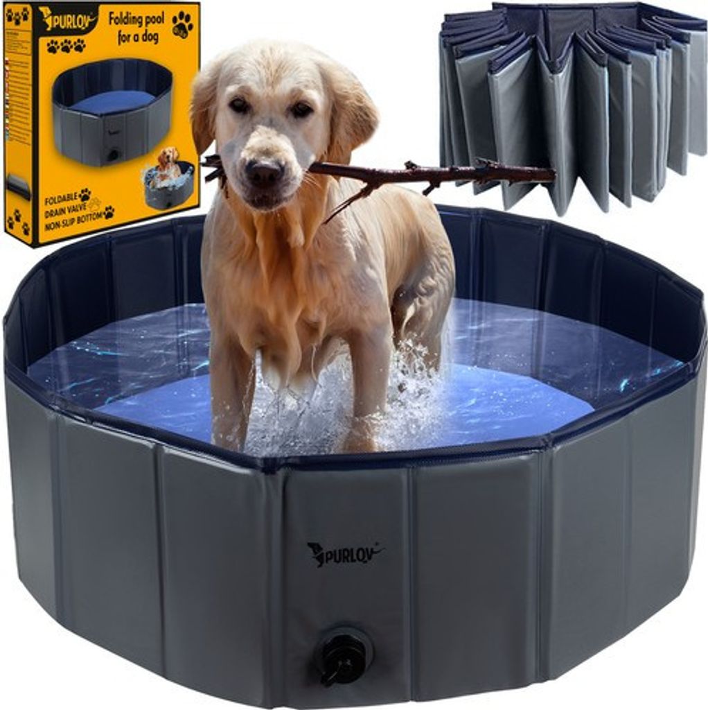 BEMI FALTBARER HAUSTIER HUNDE POOL ZUM BADEN FÜR DAS GARTEN 100 x 30 cm