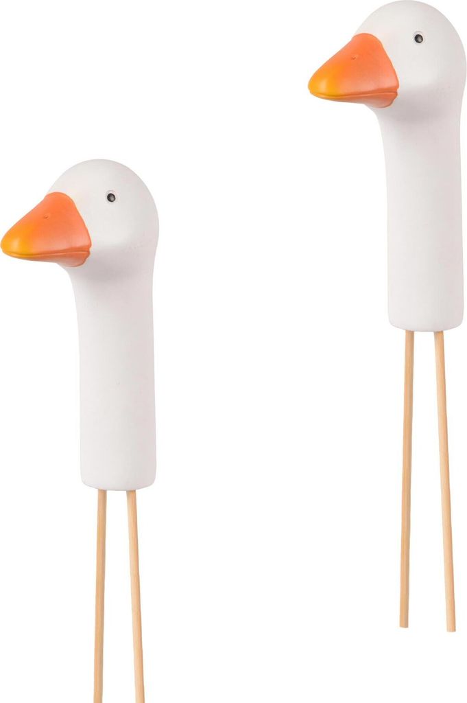 Gartendeko Gartenstecker aus Polyresin Gänsehals Stecker 3D Produktbild 