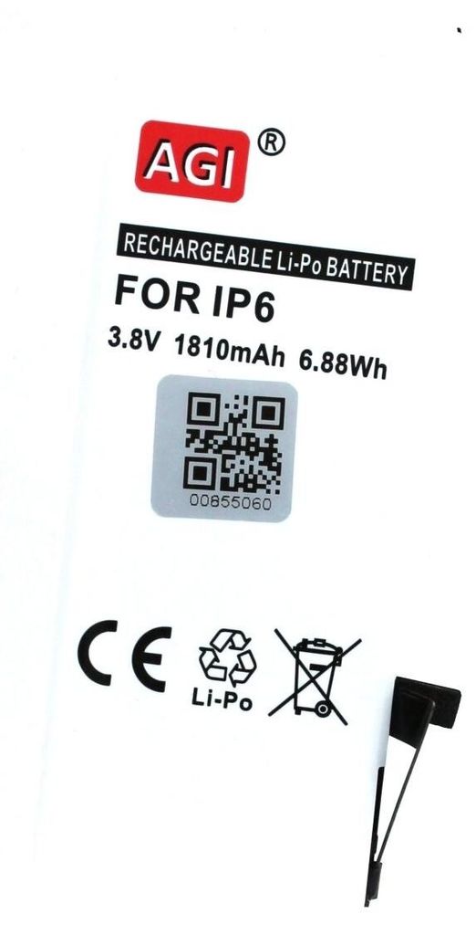 Akku für Apple iPhone 6G Li-Pol 3,8 Volt 1800 mAh schwarz. Produktbild 