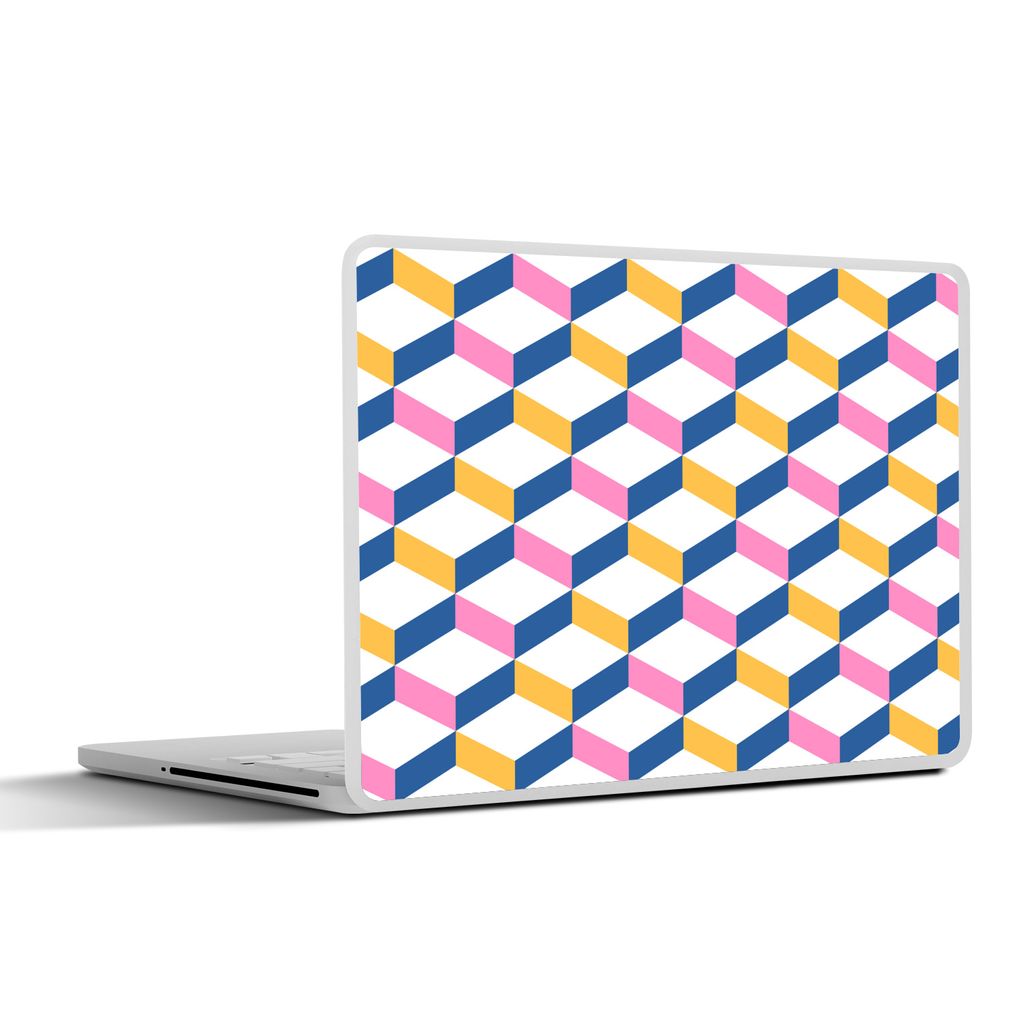 MuchoWow Laptop Aufkleber Sticker Cover Pastell - Blöcke - Muster 25x18 cm - Laptop-Deko