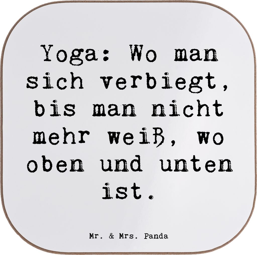 Mr. & Mrs. Panda Getränkeuntersetzer Spruch Yoga Balance - Weiß - Geschenk, Selbsterkenntnis, Sportler Geschenke, Coaster, Körper und Geist, Fle...