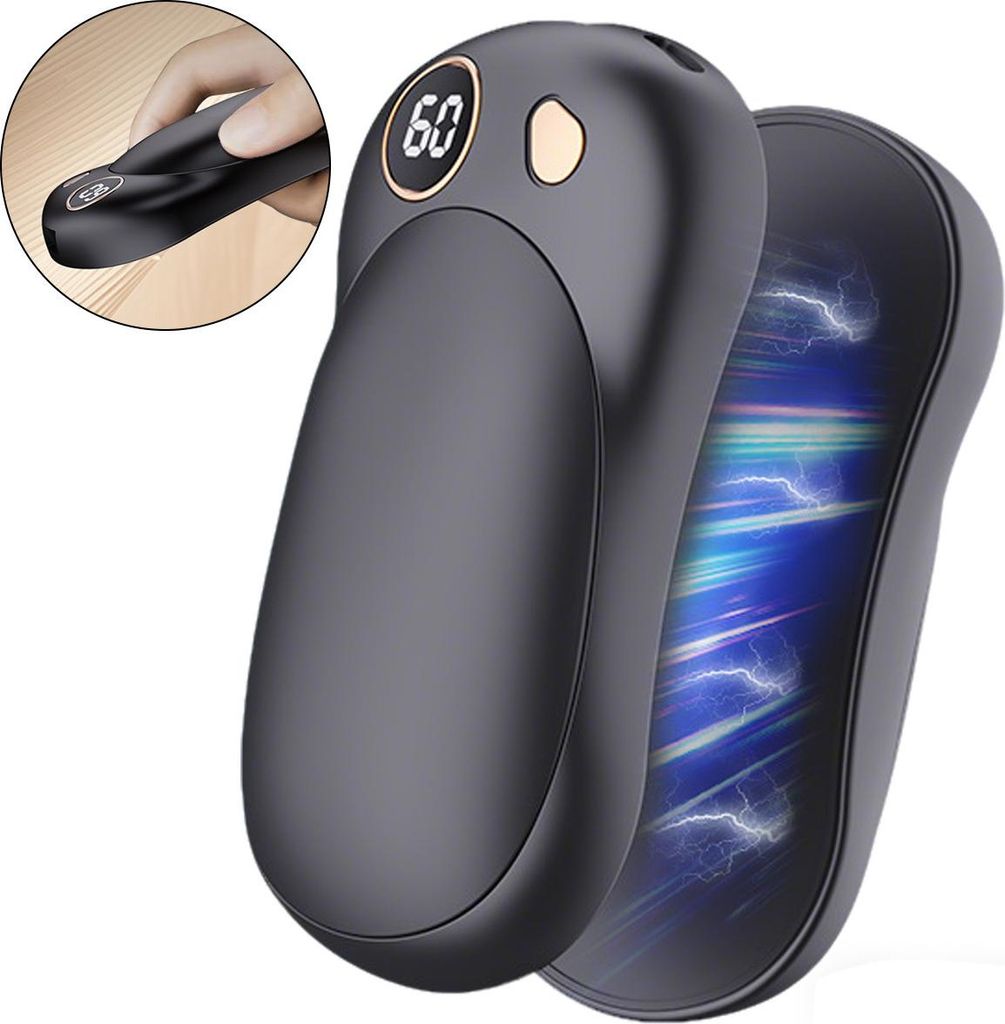 Magnetischer Split-Handwärmer & Powerbank 10000mAh – 3 Temperaturstufen, Graphen-Heizung, USB-C/USB-A, 8-12h Laufzeit