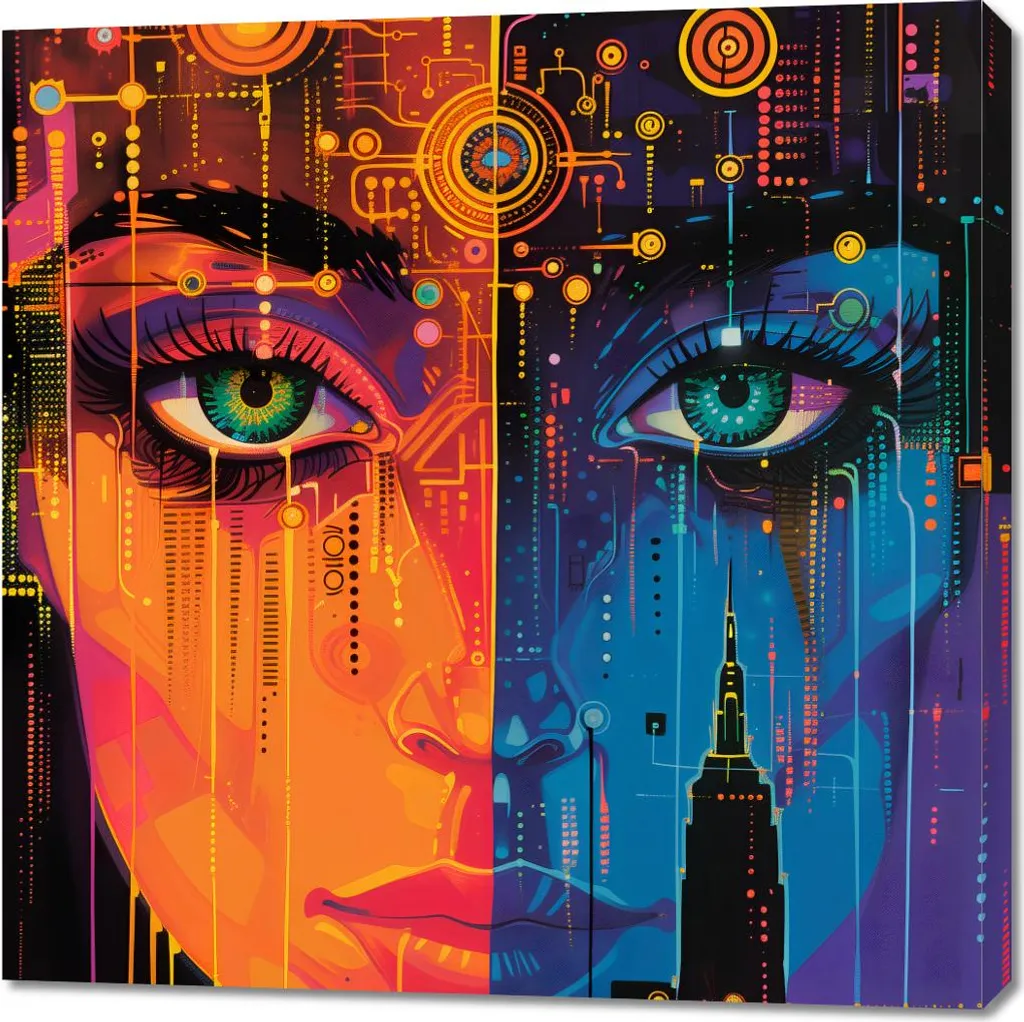 Image Psyché Numérique 90x90 cm - Décoration Murale Moderne Art Digitale