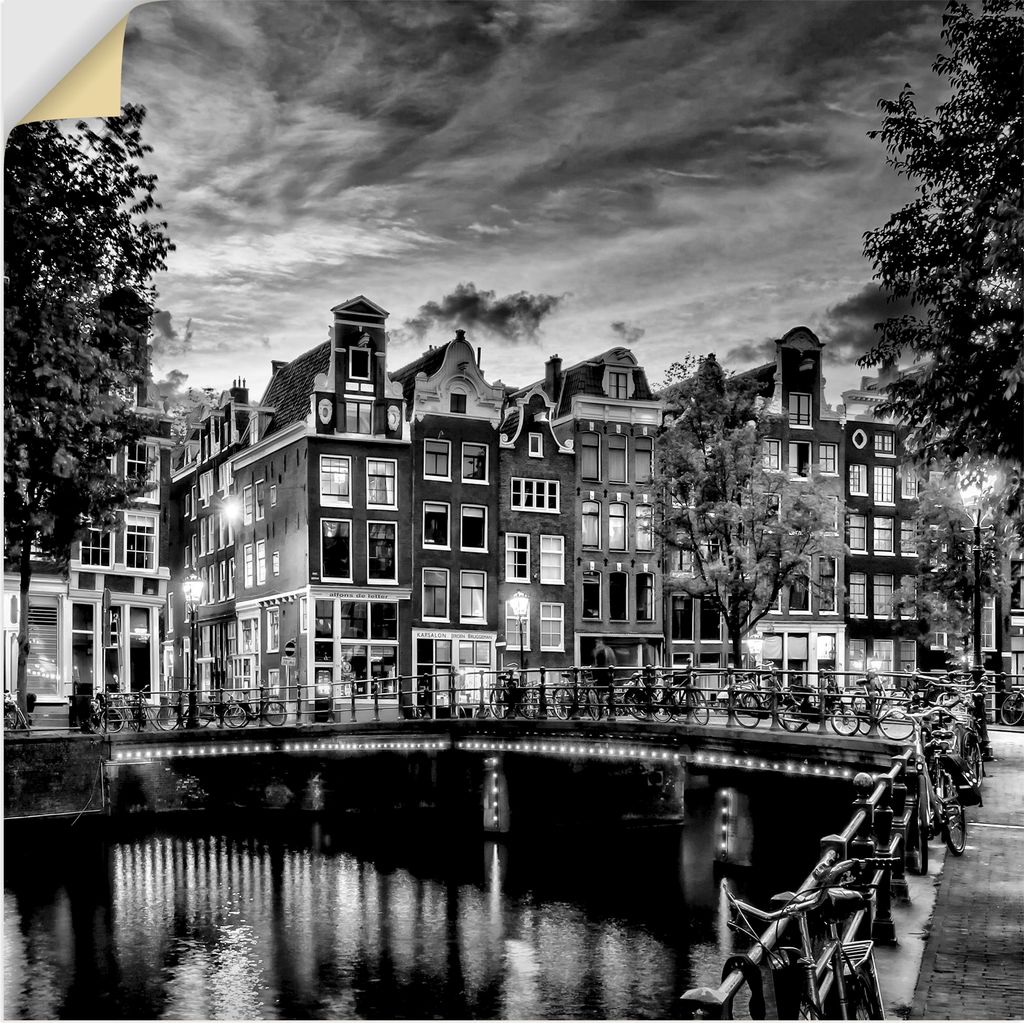 ARTland Wandbild, selbstklebend Amsterdam Abendidylle Größe: 40x40 cm