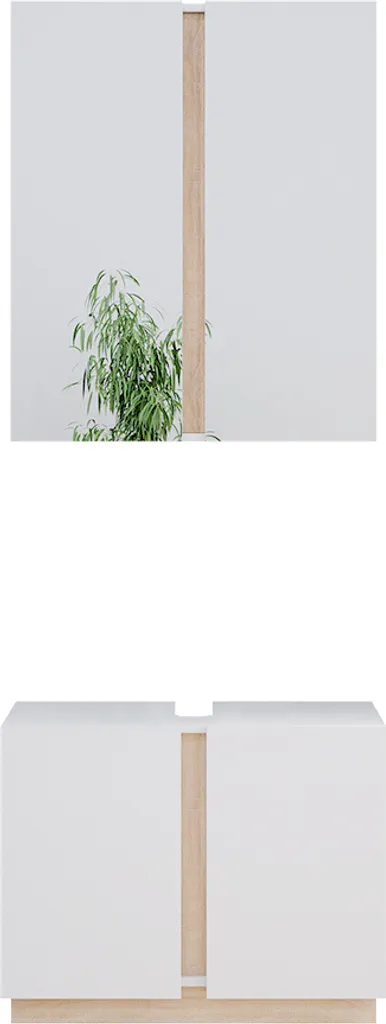Ensemble mobilier de salle de bain Vicco Gloria 2 éléments blanc laqué